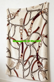 Burberry TB Monogram Chain Print Flannel Throw Blanket B118